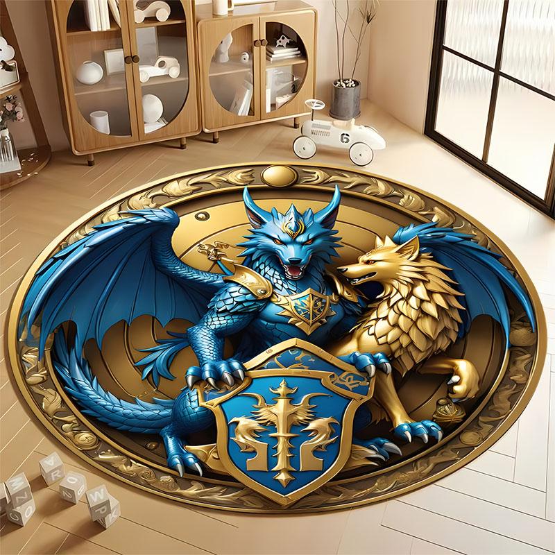 Majestic Dragon and Wolf Round Fantasy Rug round carpet for home sofa bedroom, gift Diameter 60cm
Majestic Dragon and Wolf Round Fantasy Rug round carpet for home sofa bedroom, gift Diameter 60cm