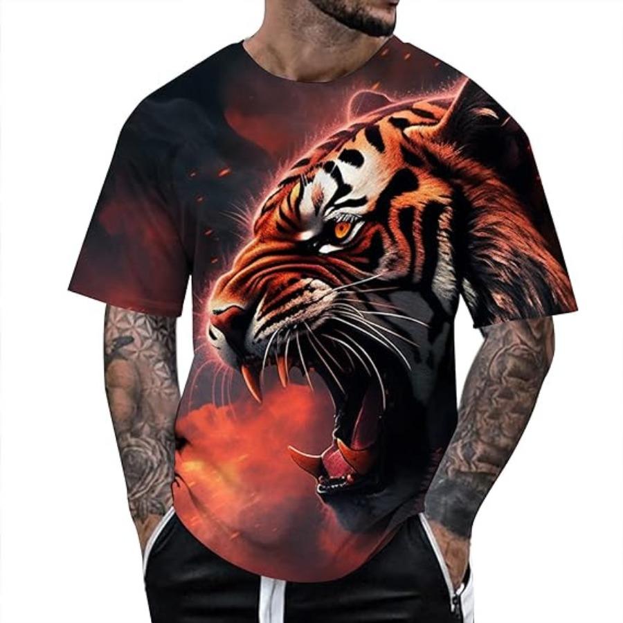Уличная футболка с 3D животными, мужские футболки с 3D принтом Tiger Fire, забавные мужские повседневные футболки в стиле хип-хоп с короткими рукавами, летний топ
Уличная футболка с 3D животными, мужские футболки с 3D принтом Tiger Fire, забавные мужские повседневные футболки в стиле хип-хоп с короткими рукавами, летний топ
