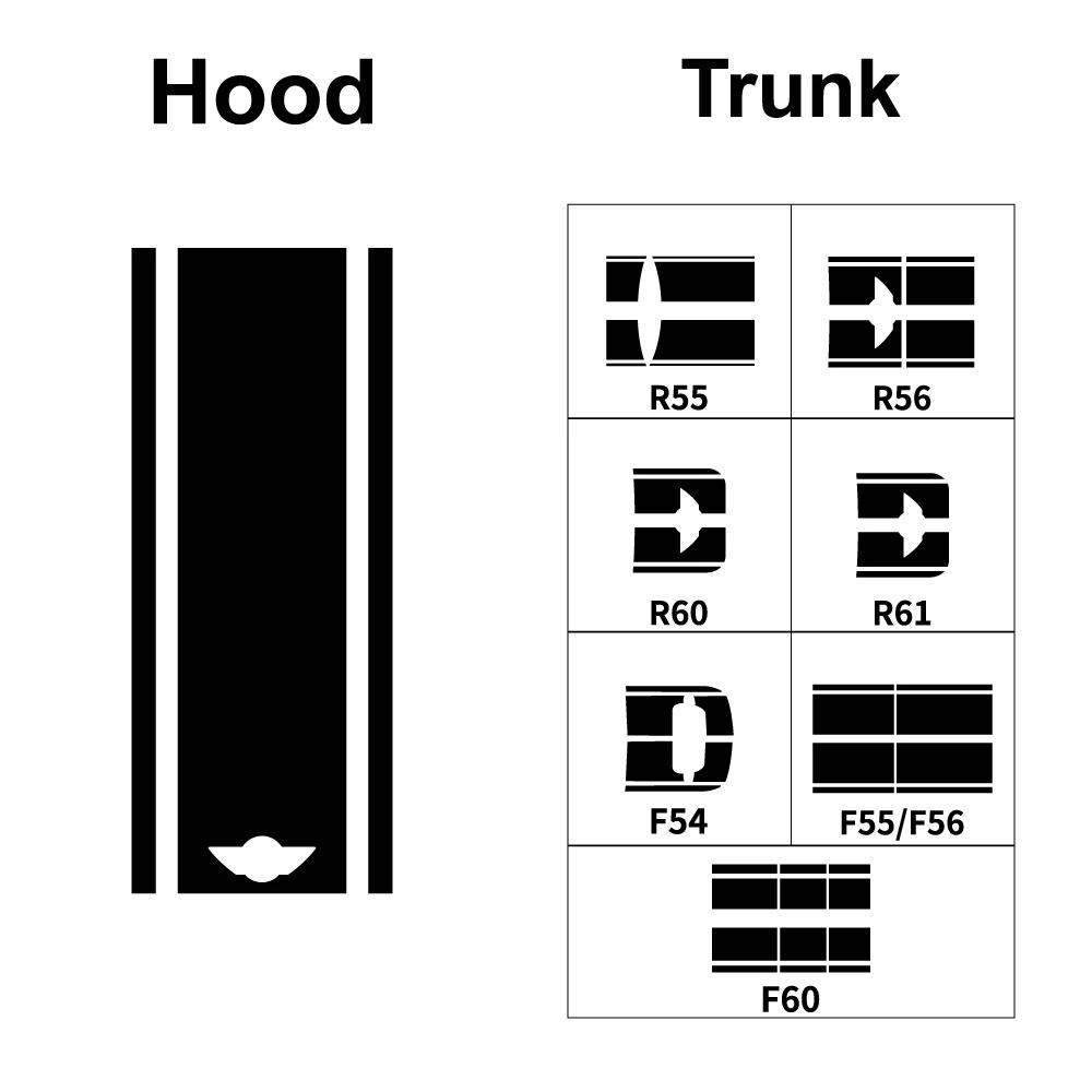 Car Front Head Hood Stripe Sticker Car Trunk Stickers For MINI Cooper JCW R55 R56 R60 R61 F54 F55 F56 F60 Countryman Clubman F55 F56&Black
Car Front Head Hood Stripe Sticker Car Trunk Stickers For MINI Cooper JCW R55 R56 R60 R61 F54 F55 F56 F60 Countryman Clubman F55 F56&Black