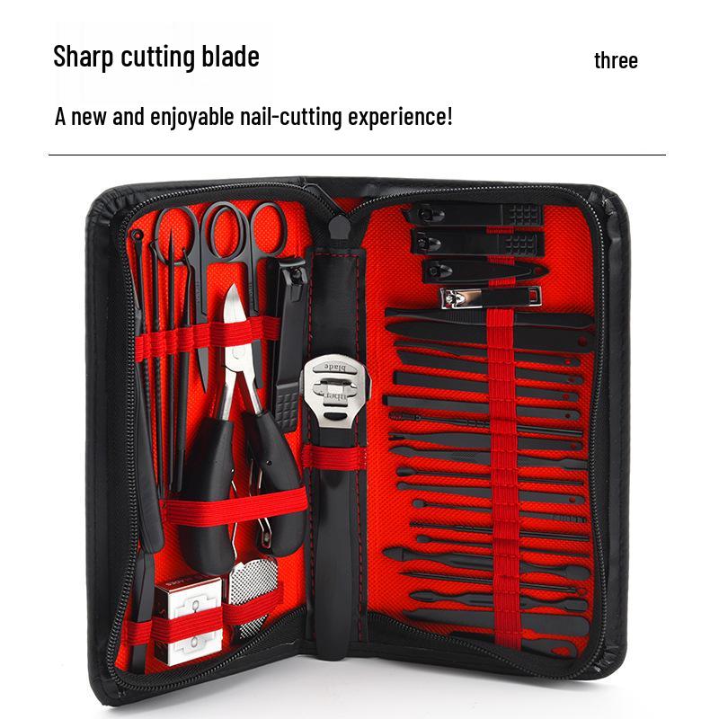 Stainless Steel Black & Red Manicure Set - 36 Pieces, Includes Nail Clipper, Groove Pliers & Flat Mouth Tools.
Stainless Steel Black & Red Manicure Set - 36 Pieces, Includes Nail Clipper, Groove Pliers & Flat Mouth Tools.