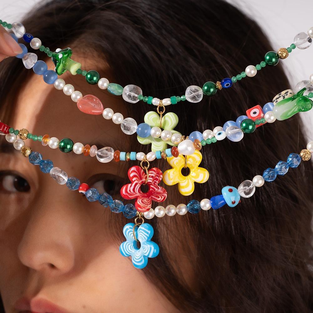 Coloured Glaze Flower Necklace Childishness Beads Pendant Necklace Floral Chain Choker Girls зелений
Coloured Glaze Flower Necklace Childishness Beads Pendant Necklace Floral Chain Choker Girls зелений