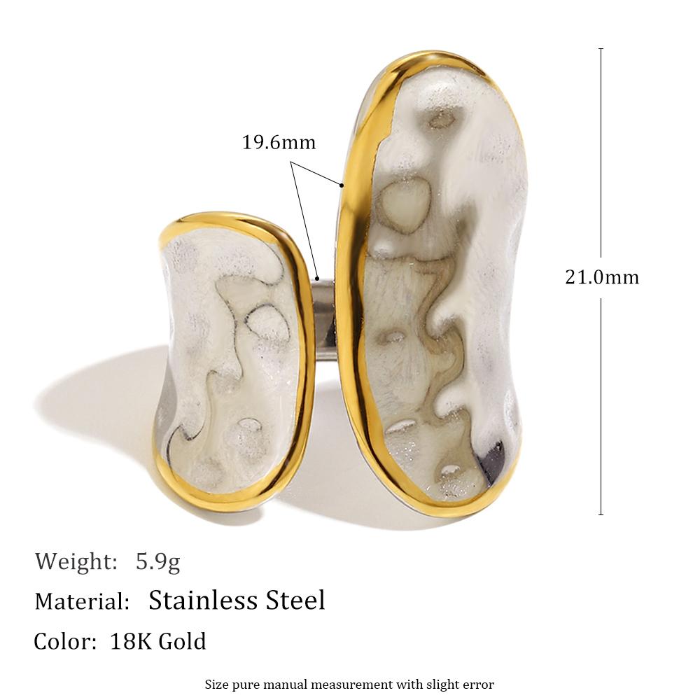 MamacitaSlay 316L Stainless Steel Two Tone Hammer Patterned Asymmetrical Ring Creative Waterproof Jewelry Women s Unique Ring 6
MamacitaSlay 316L Stainless Steel Two Tone Hammer Patterned Asymmetrical Ring Creative Waterproof Jewelry Women s Unique Ring 6