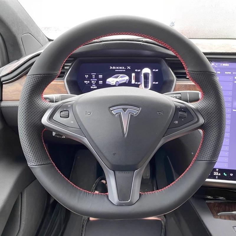 Для Tesla Model 3 2015- Model Y 2018- Ручная прошивка Черно-белая Кожа Нескользящий автомобильный чехол на руль 2
Для Tesla Model 3 2015- Model Y 2018- Ручная прошивка Черно-белая Кожа Нескользящий автомобильный чехол на руль 2