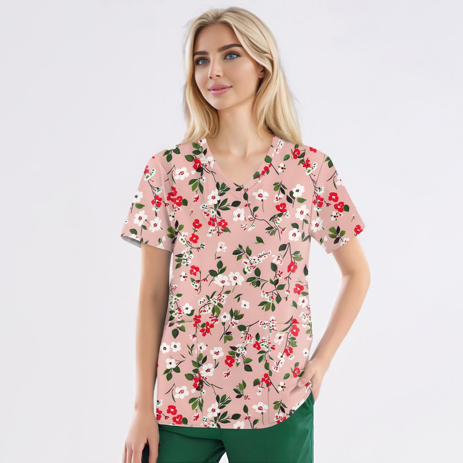 Рабочая форма больших размеров с принтом, топы для женщин, забавные футболки с v-образным вырезом и короткими рукавами, рабочая одежда, футболка с карманами XXXXL розовый
Рабочая форма больших размеров с принтом, топы для женщин, забавные футболки с v-образным вырезом и короткими рукавами, рабочая одежда, футболка с карманами XXXXL розовый