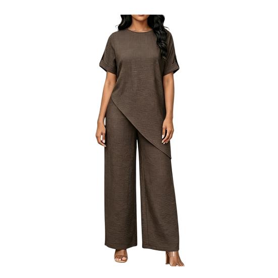 Women s Summer Casual 2 Piece Sets Short Sleeve Crew Neck Asymmetry Hem Top And Long Pants Lounge Outfits M кавовий
Women s Summer Casual 2 Piece Sets Short Sleeve Crew Neck Asymmetry Hem Top And Long Pants Lounge Outfits M кавовий