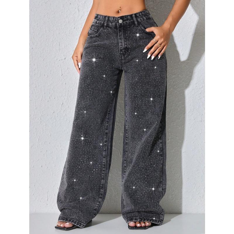 European and American fashion women s hot diamond washed jeans large size low waist loose button straight denim trousers women XXL чорний
European and American fashion women s hot diamond washed jeans large size low waist loose button straight denim trousers women XXL чорний