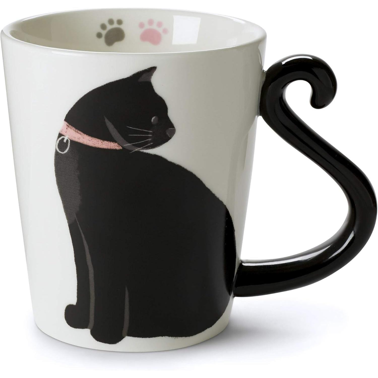 VOTUM Black Cat Coffee Mug,12 oz Ceramic Tea Cup with Tail Handle and Paw Prints Inside — Cute Handmade Gift for Feline Lovers,Women 12 fluid ounces
VOTUM Black Cat Coffee Mug,12 oz Ceramic Tea Cup with Tail Handle and Paw Prints Inside — Cute Handmade Gift for Feline Lovers,Women 12 fluid ounces