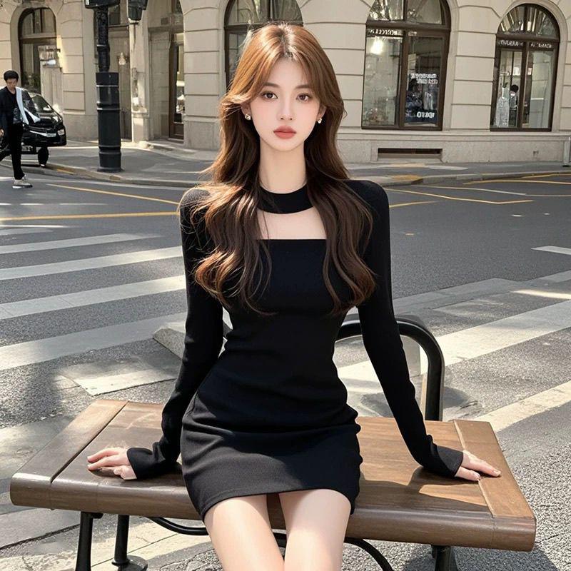 French Halter Neck Long Sleeve Retro Slim Waist Dress 2XL (130-145 lbs) чёрный
French Halter Neck Long Sleeve Retro Slim Waist Dress 2XL (130-145 lbs) чёрный