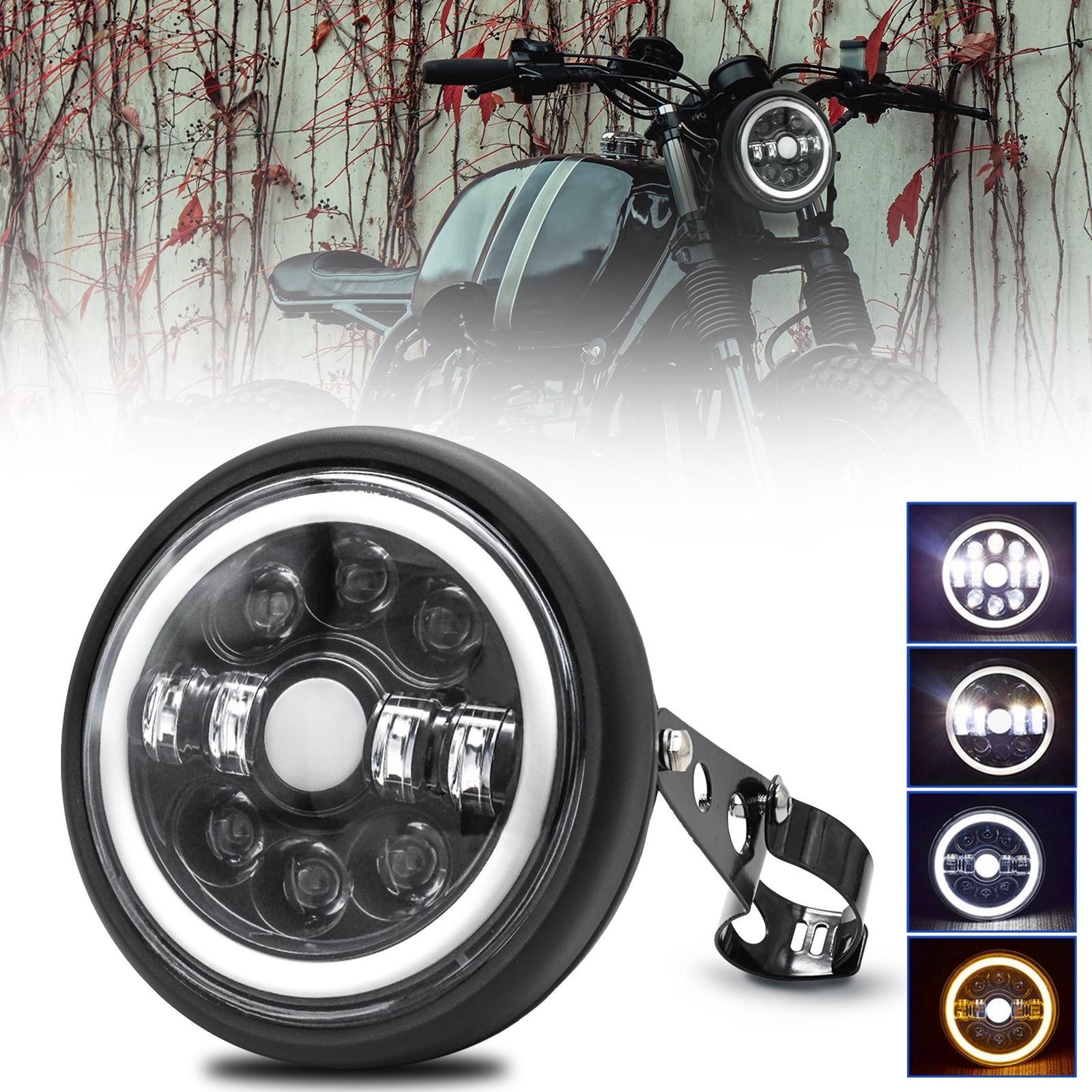 7-дюймовая светодиодная фара для мотоцикла с корпусом ковша и указателем поворота дальнего и ближнего света DRL, угловыми глазами Type 2 чёрный
7-дюймовая светодиодная фара для мотоцикла с корпусом ковша и указателем поворота дальнего и ближнего света DRL, угловыми глазами Type 2 чёрный