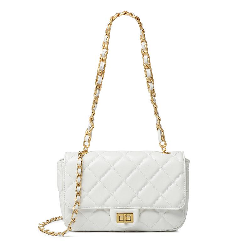 Бриллиантовая цепочка сумка женская легкая роскошная модная высококачественная маленькая квадратная сумка популярная текстура ранняя весна одноплечная сумка кроссбоди белый