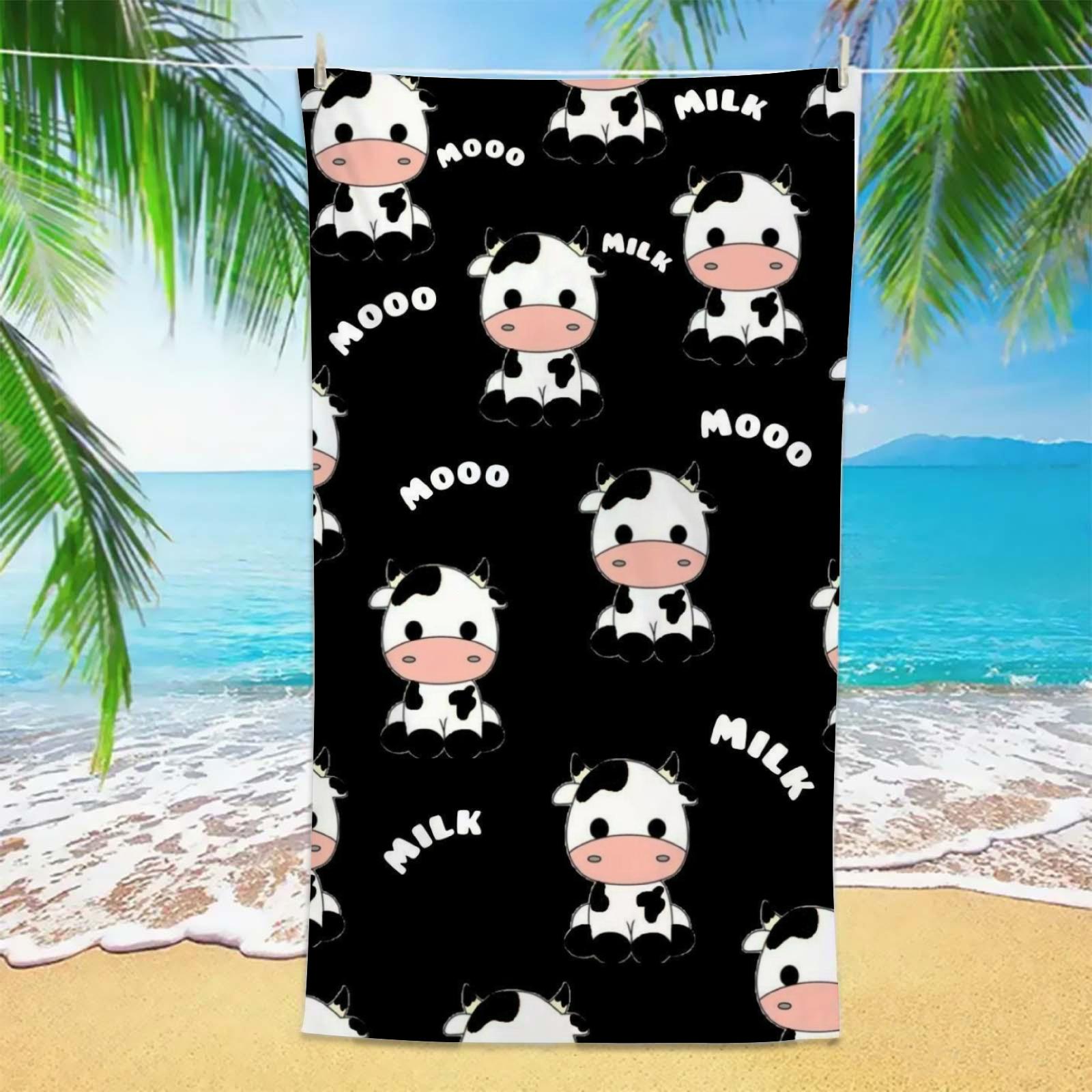 Cute Cow Print Beach Towel 1pc Cartoon MOOO Milk Cow Microfiber Quick Dry Absorbent Soft Towel for Beach Pool Travel Kids Women W30*H60(CM)
Cute Cow Print Beach Towel 1pc Cartoon MOOO Milk Cow Microfiber Quick Dry Absorbent Soft Towel for Beach Pool Travel Kids Women W30*H60(CM)