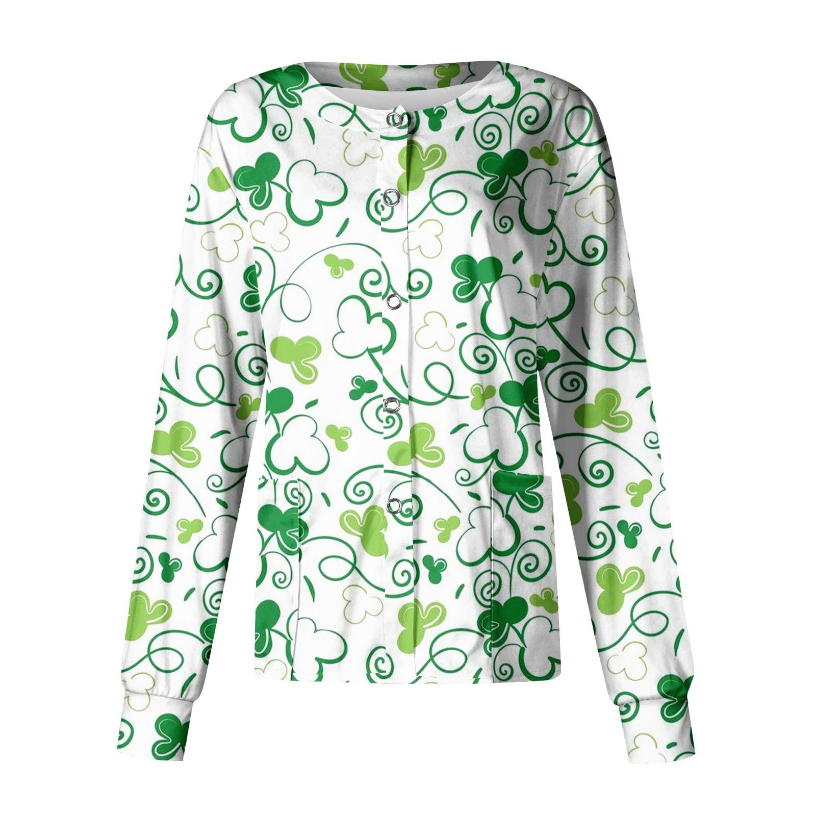Женская повседневная однобортная рубашка с длинными рукавами St. Кардиган для рабочей одежды с принтом ко Дню Святого Патрика L
Женская повседневная однобортная рубашка с длинными рукавами St. Кардиган для рабочей одежды с принтом ко Дню Святого Патрика L