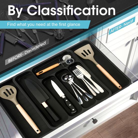 Ящик для хранения столовых приборов. Классификационная организация. Выдвижной расширяемый ящик большой емкости с несколькими отделениями. Лоток для посуды. Лоток для вилки. Палочки для еды. Ящик для ложки. серый
Ящик для хранения столовых приборов. Классификационная организация. Выдвижной расширяемый ящик большой емкости с несколькими отделениями. Лоток для посуды. Лоток для вилки. Палочки для еды. Ящик для ложки. серый