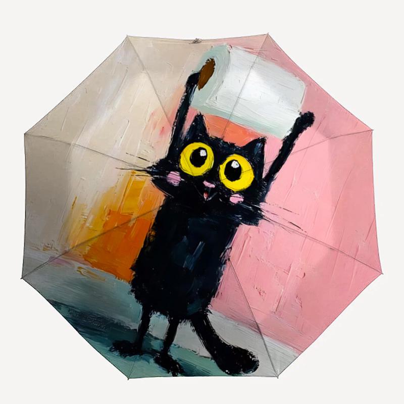 1pc Black Cat Whiskers Automatic Open/Close Umbrella with One-Touch Button, Compact Folding Canopy, Sturdy 8-Rib Windproof Design S24
1pc Black Cat Whiskers Automatic Open/Close Umbrella with One-Touch Button, Compact Folding Canopy, Sturdy 8-Rib Windproof Design S24