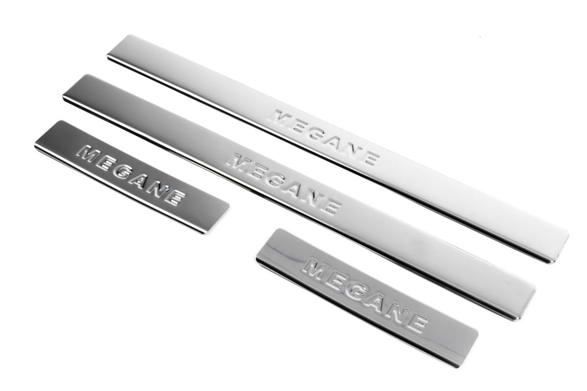 Накладки на пороги (Omsa, 4 шт, нерж) для Renault Megane II 2004-2009 рр.
Накладки на пороги (Omsa, 4 шт, нерж) для Renault Megane II 2004-2009 рр.