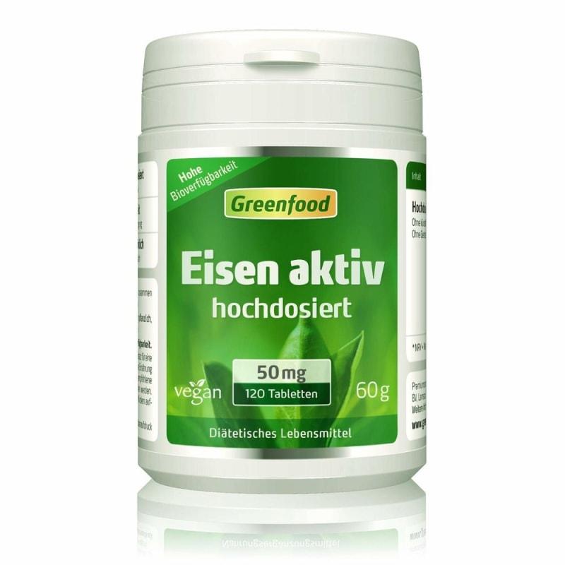 Greenfood Iron Active 50 mg, 120 Tablets
Greenfood Iron Active 50 mg, 120 Tablets