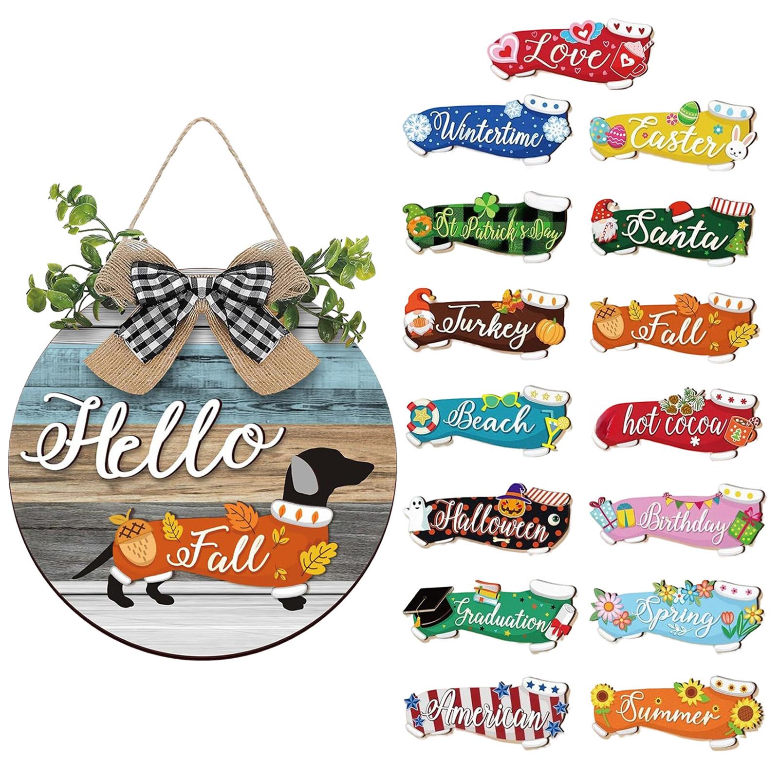Interchangeable Wooden Ornaments, Holiday And Seasonal Decorations, With Magnetic Parts, Replaceable Welcome Signs, Suitable For The Home. One Size
Interchangeable Wooden Ornaments, Holiday And Seasonal Decorations, With Magnetic Parts, Replaceable Welcome Signs, Suitable For The Home. One Size