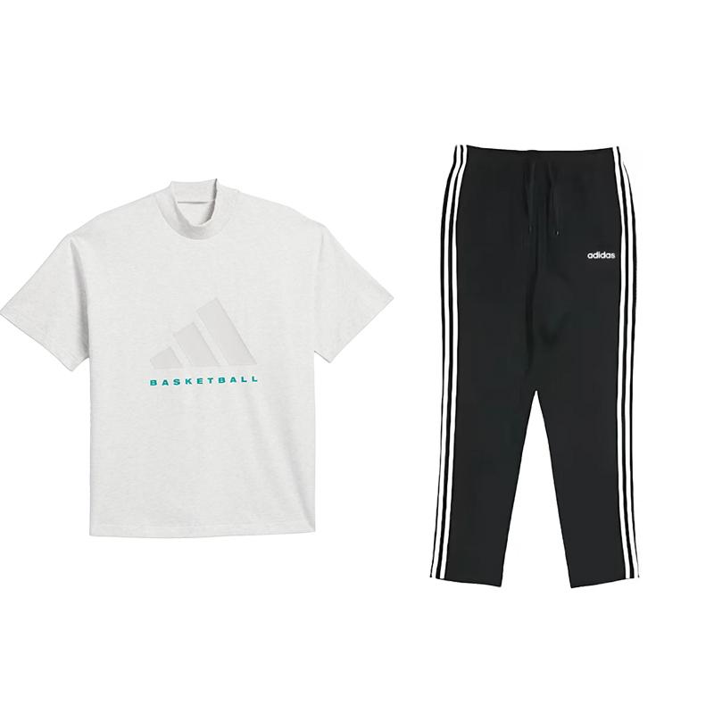 Пуловер с круглым вырезом и принтом логотипа Adidas, короткий рукав, полосатый рисунок, длинные брюки со средней талией, повседневный спортивный комплект, комплекты унисекс IW5645+DU0456 S
Пуловер с круглым вырезом и принтом логотипа Adidas, короткий рукав, полосатый рисунок, длинные брюки со средней талией, повседневный спортивный комплект, комплекты унисекс IW5645+DU0456 S