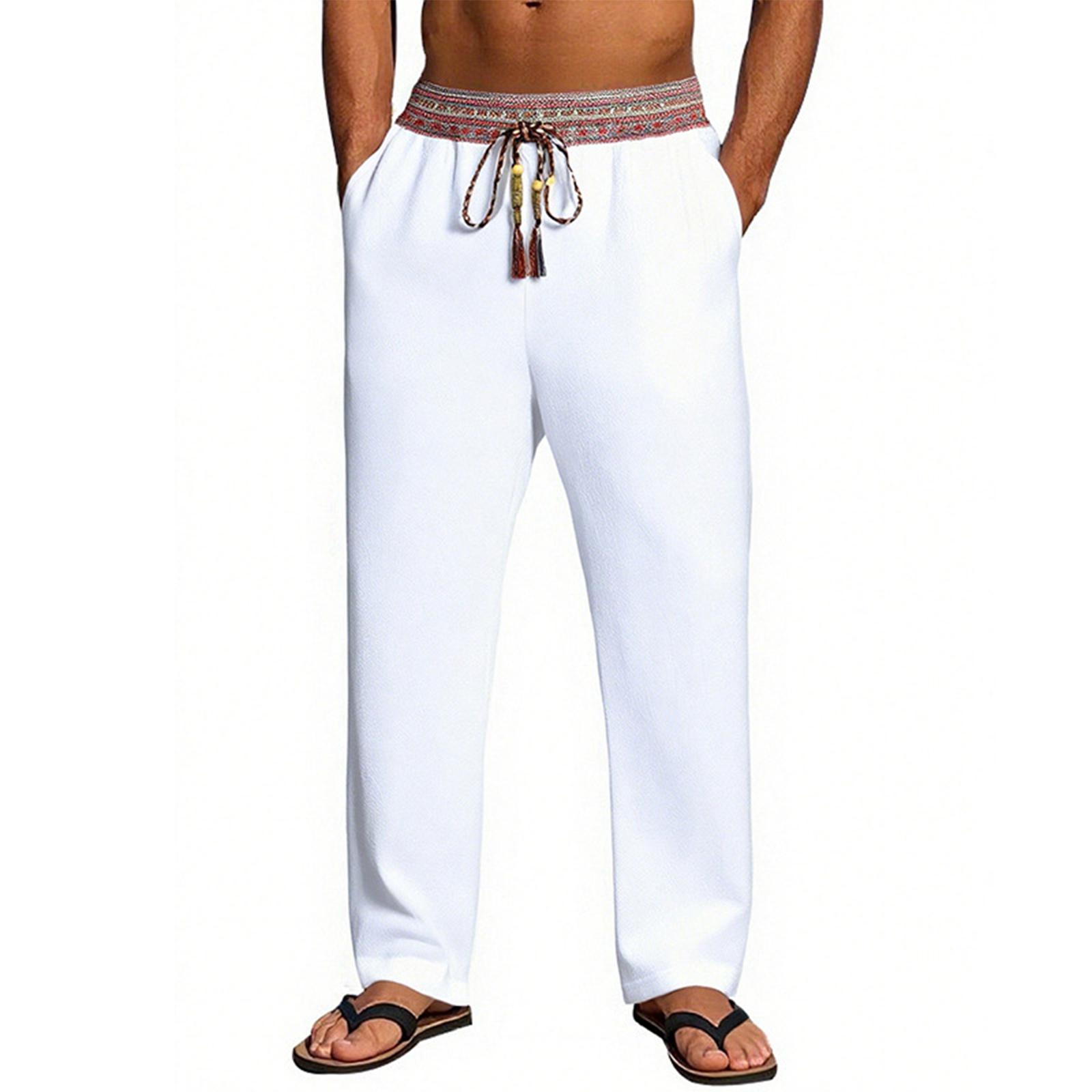 Мужские длинные брюки, эластичный пояс на кулиске, легкие, облегающего кроя, с карманами, удобные и дышащие льняные длинные брюки XL белый
Мужские длинные брюки, эластичный пояс на кулиске, легкие, облегающего кроя, с карманами, удобные и дышащие льняные длинные брюки XL белый