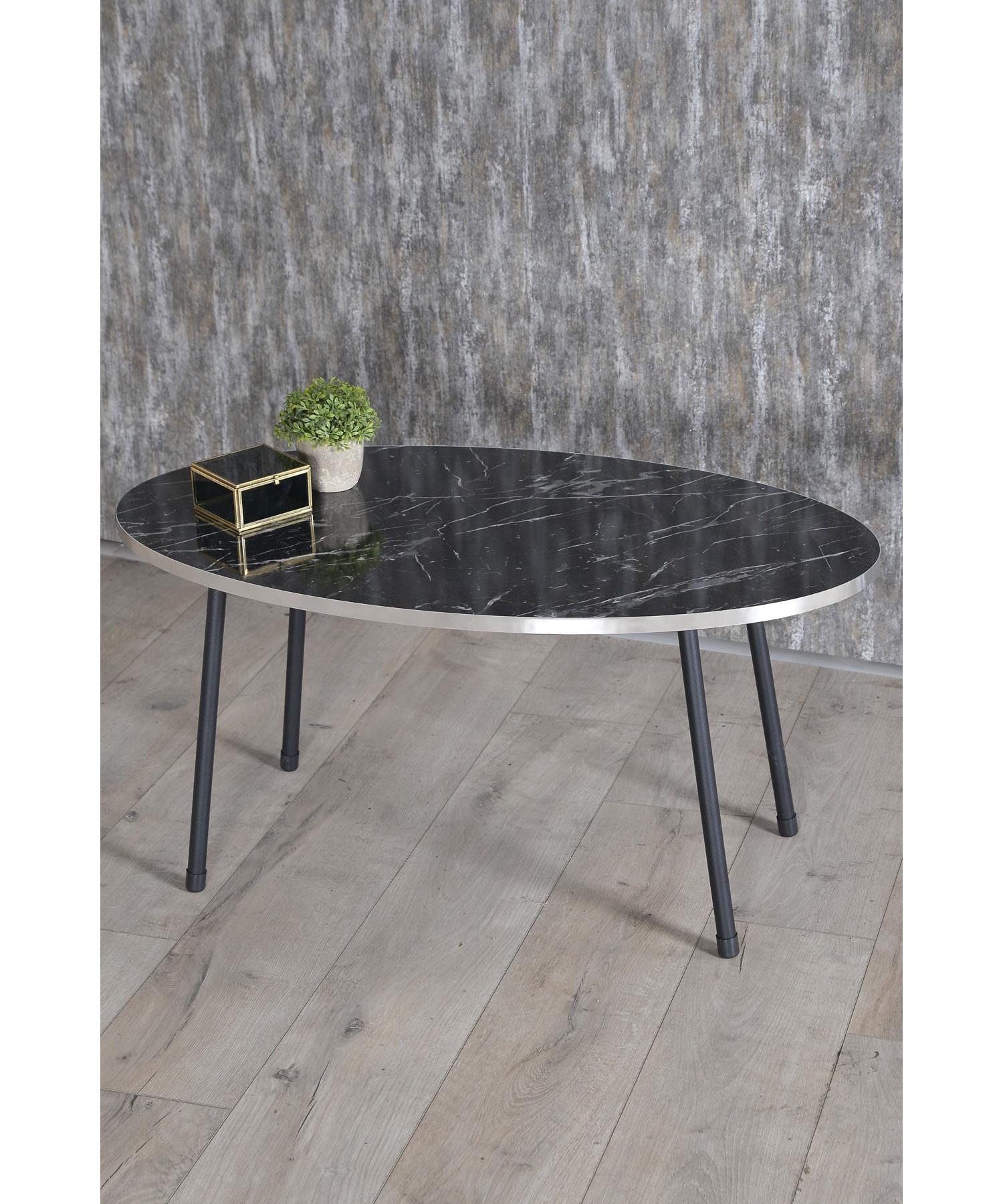 Center Table Ellipse Black Metal Leg Silver Bendir
Center Table Ellipse Black Metal Leg Silver Bendir