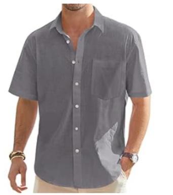 New Men s Cotton and Linen Short Sleeve Shirt Casual Button Shirt Beach Summer Top Strap 6XL темно-сірий
New Men s Cotton and Linen Short Sleeve Shirt Casual Button Shirt Beach Summer Top Strap 6XL темно-сірий