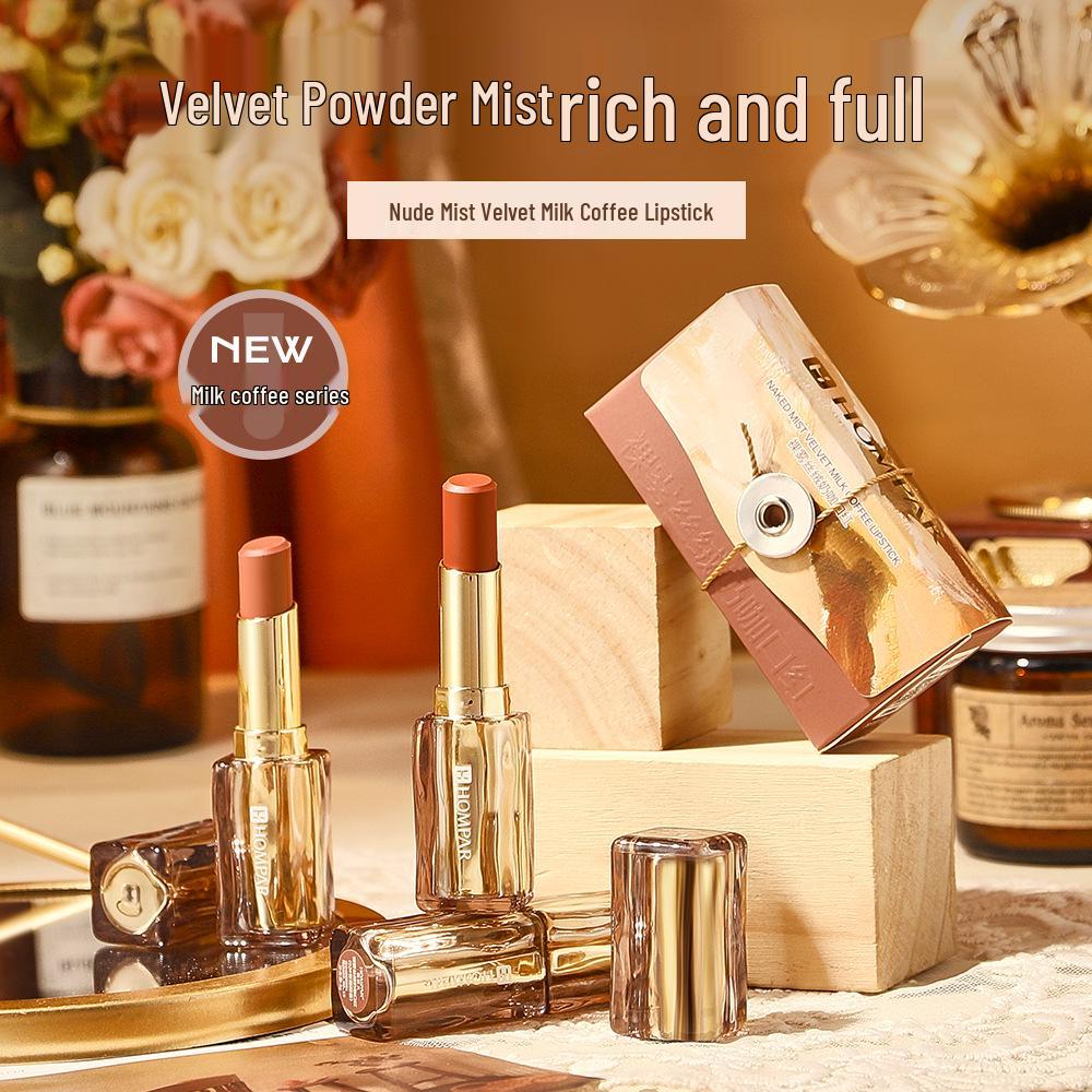 Hanbeier Nude Mist Velvet Milk Coffee Lipstick - Gentle, Long-lasting, and Adheres for a Refined Look 3g
Hanbeier Nude Mist Velvet Milk Coffee Lipstick - Gentle, Long-lasting, and Adheres for a Refined Look 3g