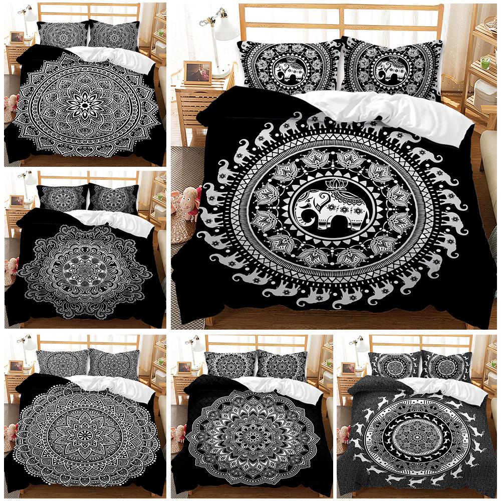 Trendy Personality Black Bohemian Quilt Cover Three-Piece 3D Digital Bedding 135 * 200 (two-piece set) (90g)
Trendy Personality Black Bohemian Quilt Cover Three-Piece 3D Digital Bedding 135 * 200 (two-piece set) (90g)