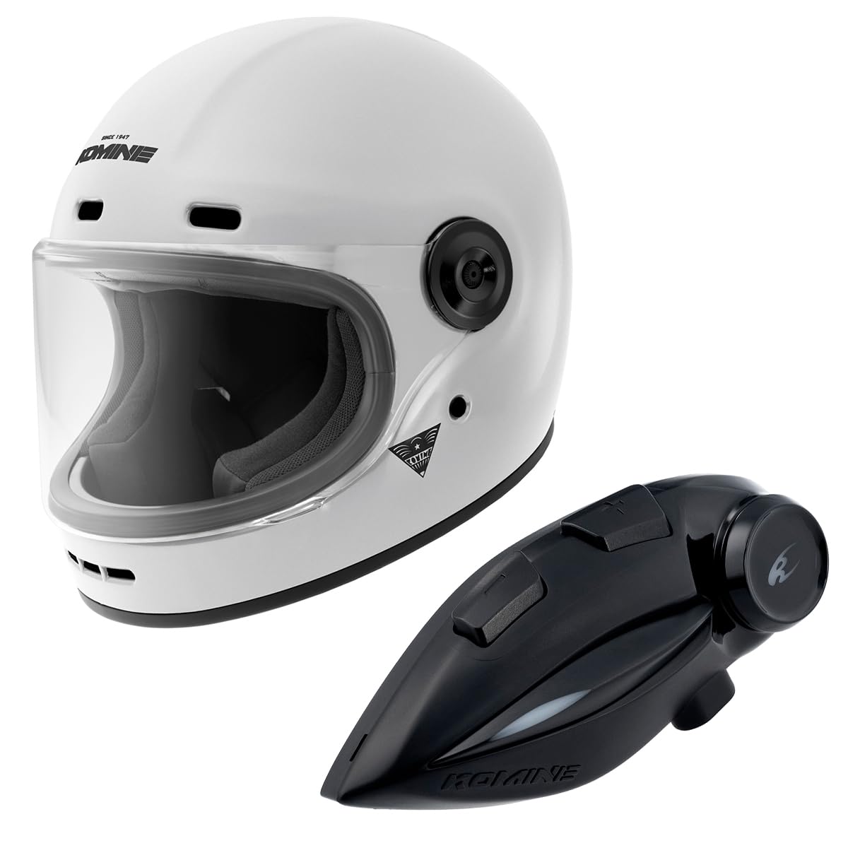 Komine Neo Retro Full Face Helmet Motorcycle Intercom Pearl White XL HK-190 + KK-902
Komine Neo Retro Full Face Helmet Motorcycle Intercom Pearl White XL HK-190 + KK-902