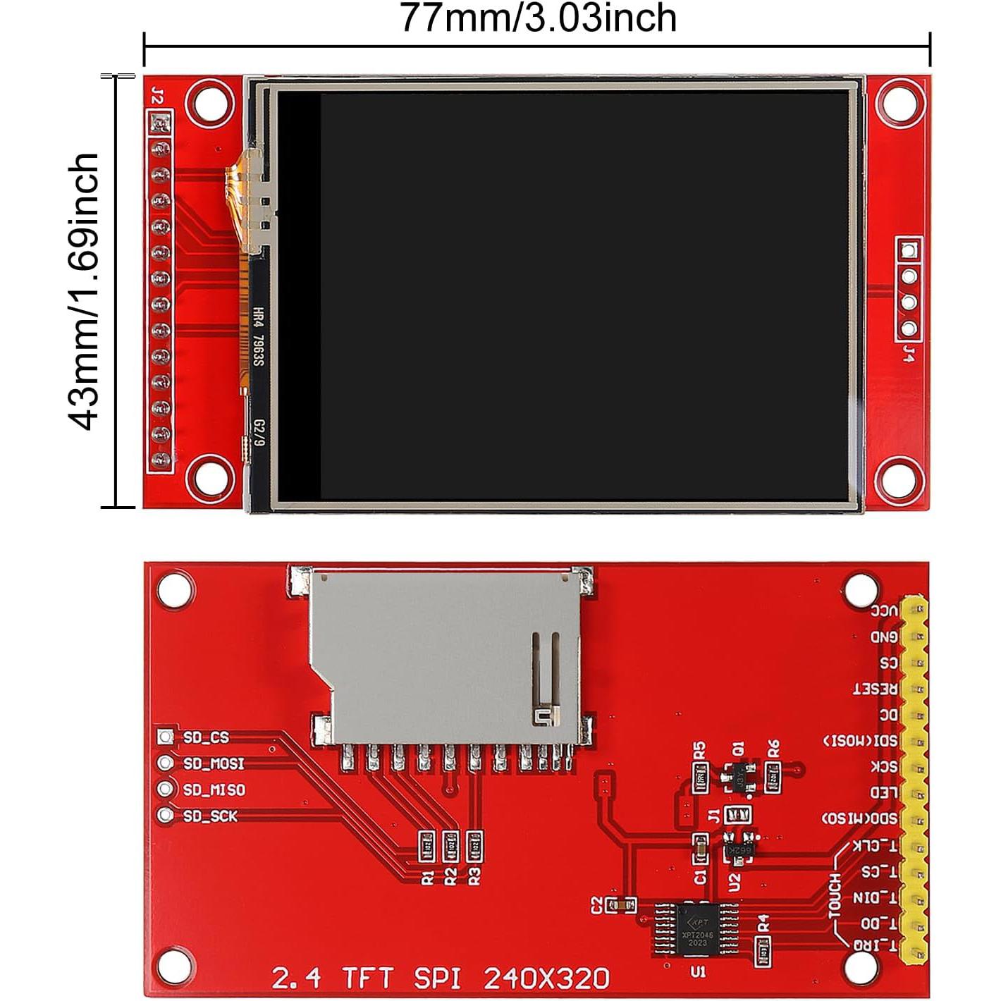 2,4-дюймовий сенсорний TFT-дисплей SPI ILI9341 240x320 TFT-дисплей із сенсорним екраном, 5V/3,3V STM32, модуль дисплея, послідовний SPI
2,4-дюймовий сенсорний TFT-дисплей SPI ILI9341 240x320 TFT-дисплей із сенсорним екраном, 5V/3,3V STM32, модуль дисплея, послідовний SPI