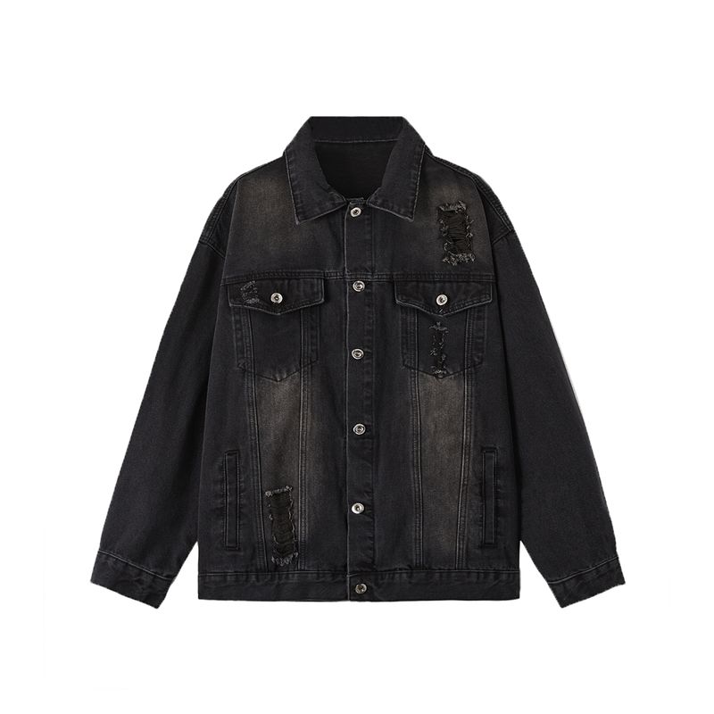 Men s American-Style Washed Vintage Denim Jacket for Men and Women, Loose and Trendy for Spring and Autumn, Cool Ripped Lapel Jacket Black X L
Men s American-Style Washed Vintage Denim Jacket for Men and Women, Loose and Trendy for Spring and Autumn, Cool Ripped Lapel Jacket Black X L