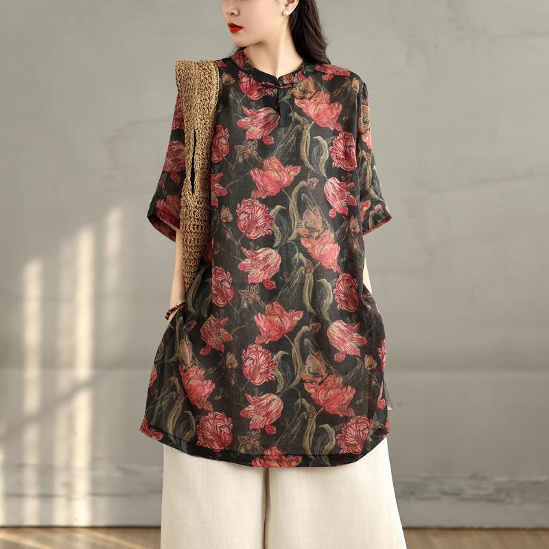 Dimanaf 2025 Женские летние рубашки больших размеров из льна с цветочным принтом, свободные винтажные длинные новые топы, футболки M чёрный
Dimanaf 2025 Женские летние рубашки больших размеров из льна с цветочным принтом, свободные винтажные длинные новые топы, футболки M чёрный