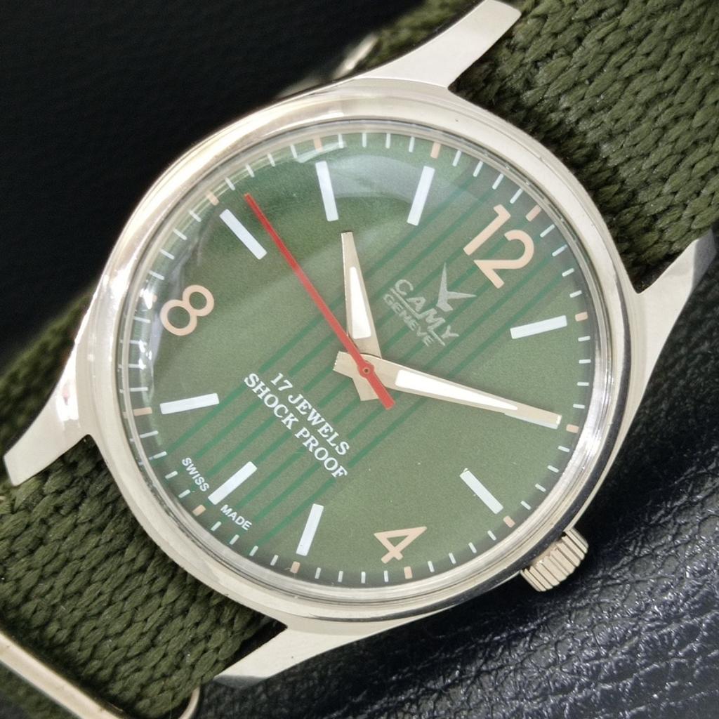 HAND-WINDING VINTAGE CAMY SWISS MENS REFURBISHED GREEN DIAL WATCH a500007-2 R151a-a500007
HAND-WINDING VINTAGE CAMY SWISS MENS REFURBISHED GREEN DIAL WATCH a500007-2 R151a-a500007