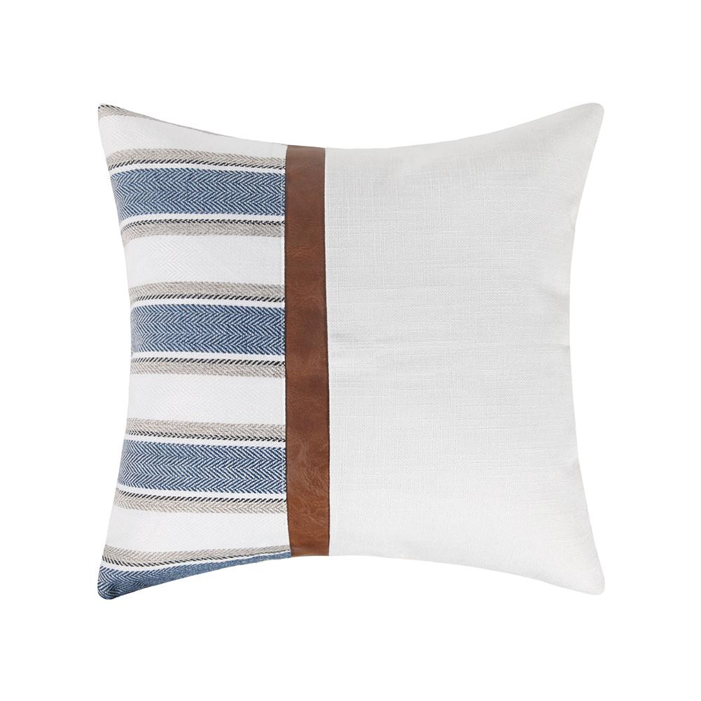 Soft Bedside Cushion Cover Big Stripe Pu Leather Linen Stitching Modern Geometric Style Square Throw Pillow Case 45x45cm Blue45x45cm (without core)
Soft Bedside Cushion Cover Big Stripe Pu Leather Linen Stitching Modern Geometric Style Square Throw Pillow Case 45x45cm Blue45x45cm (without core)