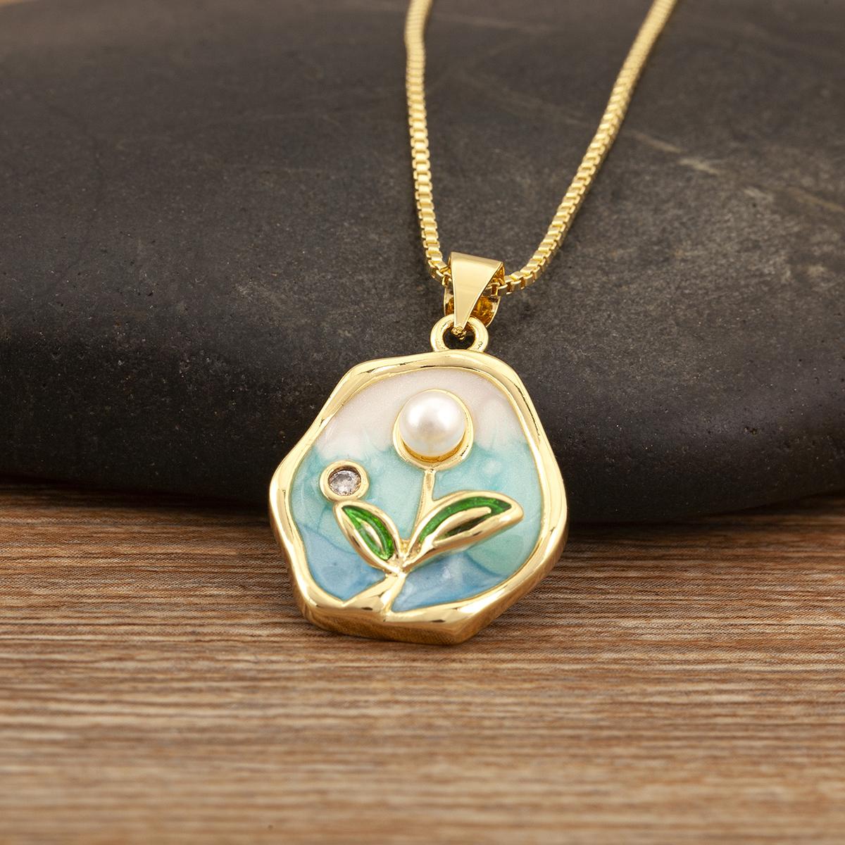Nidin Fashion Blue Green Enamel Flower/Shell/Star Design Pendant Necklace For Women Men Inlaid Pearl Zircon DIY Charms Jewelry
Nidin Fashion Blue Green Enamel Flower/Shell/Star Design Pendant Necklace For Women Men Inlaid Pearl Zircon DIY Charms Jewelry