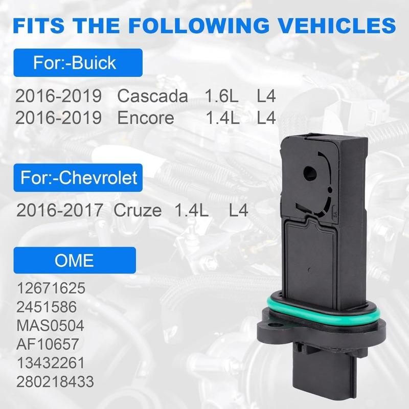 12671625 Mass Air Flow Sensor Meter MAF for 2016-2019 Buick Cascada Encore 2016-2017 Chevrolet Cruze Trax 2019 1.4L
12671625 Mass Air Flow Sensor Meter MAF for 2016-2019 Buick Cascada Encore 2016-2017 Chevrolet Cruze Trax 2019 1.4L