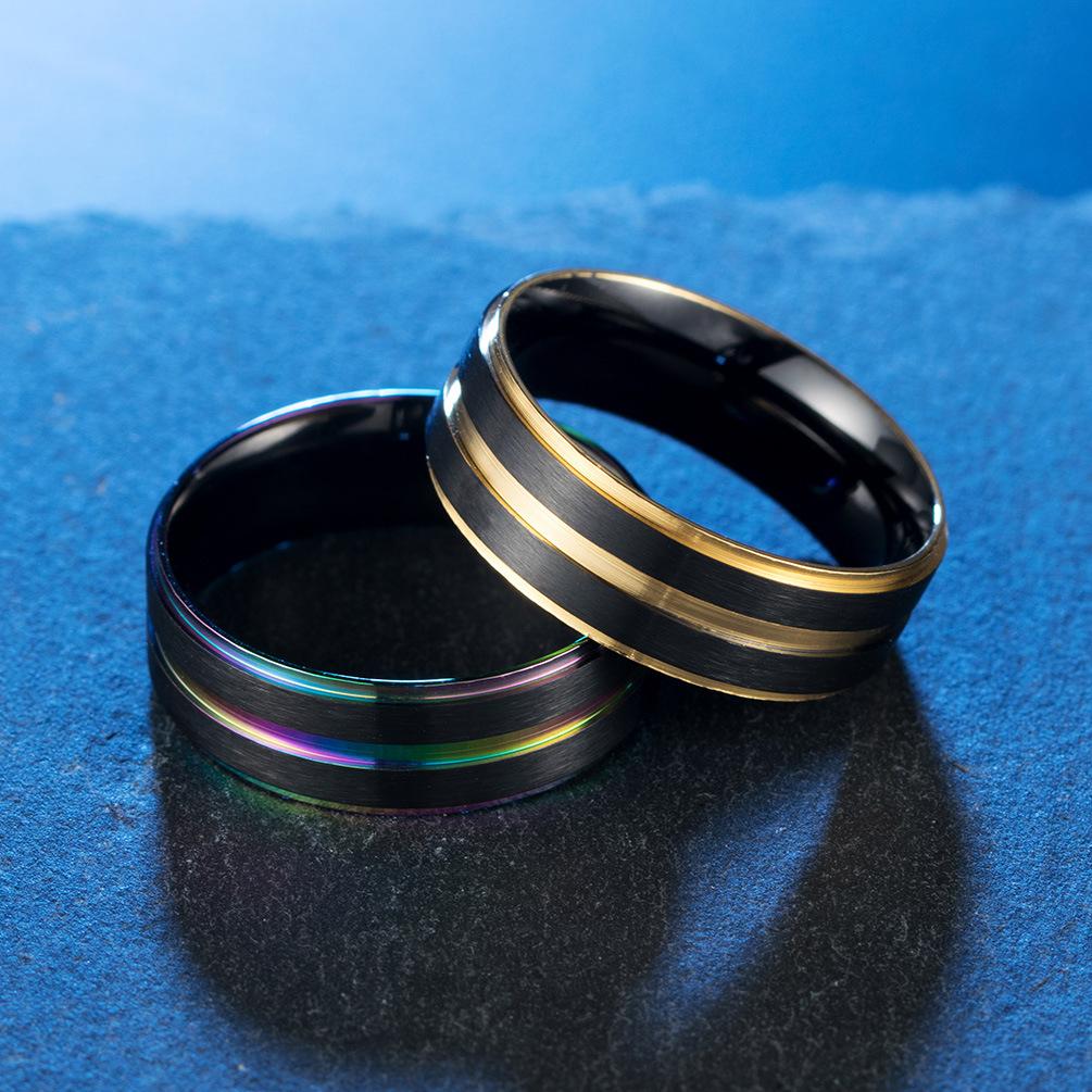Titanium Steel Mens Two Tone Ring with Sand Groove Black Space Seven Color Ring Fashionable and Trendy 12#
Titanium Steel Mens Two Tone Ring with Sand Groove Black Space Seven Color Ring Fashionable and Trendy 12#