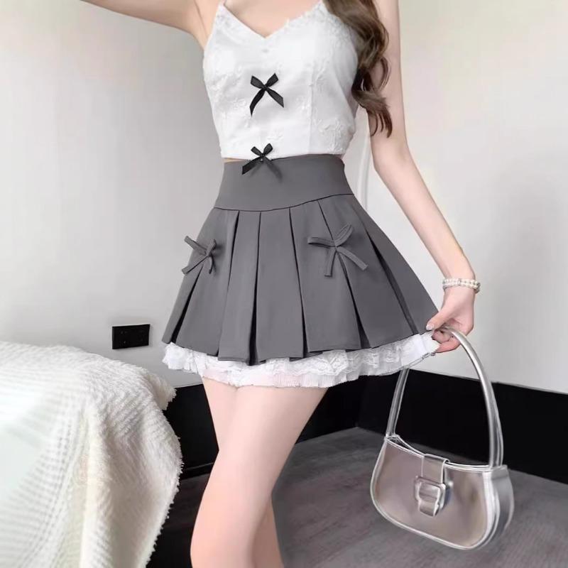 Hot Girl Pleated Skirt Bow Lace Gray Skirt Female Solid Color Early Spring High Waist Skirt Summer Short Skirt S серый
Hot Girl Pleated Skirt Bow Lace Gray Skirt Female Solid Color Early Spring High Waist Skirt Summer Short Skirt S серый