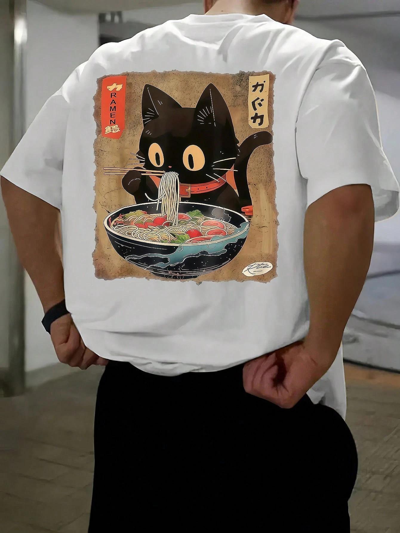 Men s summer 100% cotton casual loose Japanese style black cat eating Lamian Noodles printed round neck short sleeve T-shirt 5XL різнокольоровий
Men s summer 100% cotton casual loose Japanese style black cat eating Lamian Noodles printed round neck short sleeve T-shirt 5XL різнокольоровий