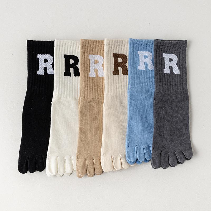 Female Spring and Autumn Pure Color All Collegiate Style Simple Letter Yoga Movement In The Tube Five Toe Socks 1 pair
Female Spring and Autumn Pure Color All Collegiate Style Simple Letter Yoga Movement In The Tube Five Toe Socks 1 pair