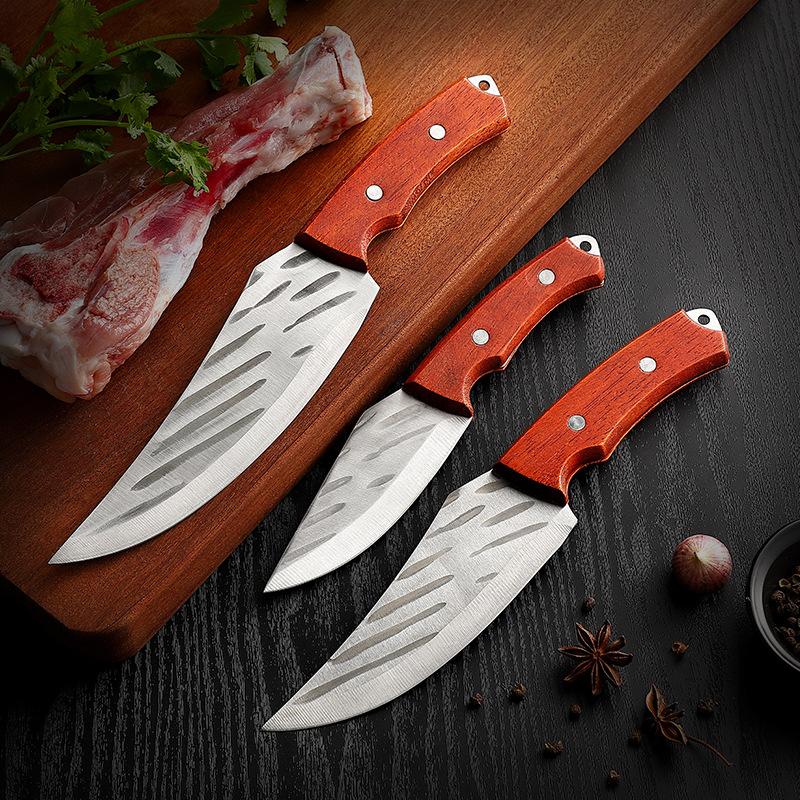 Кованый обвалочный нож Нож мясника Кухонный нож из нержавеющей стали Нож для снятия шкур Охотничий нож
Кованый обвалочный нож Нож мясника Кухонный нож из нержавеющей стали Нож для снятия шкур Охотничий нож