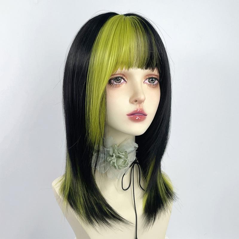 Black green fluorescent green burst top dyed clavicle hair wig One size темно-зеленого
Black green fluorescent green burst top dyed clavicle hair wig One size темно-зеленого