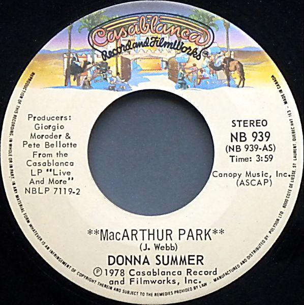 7inch Record DONNA SUMMER - MacArthur Park NB939 Casablanca 1978 Canada Soul/Funk Used
7inch Record DONNA SUMMER - MacArthur Park NB939 Casablanca 1978 Canada Soul/Funk Used