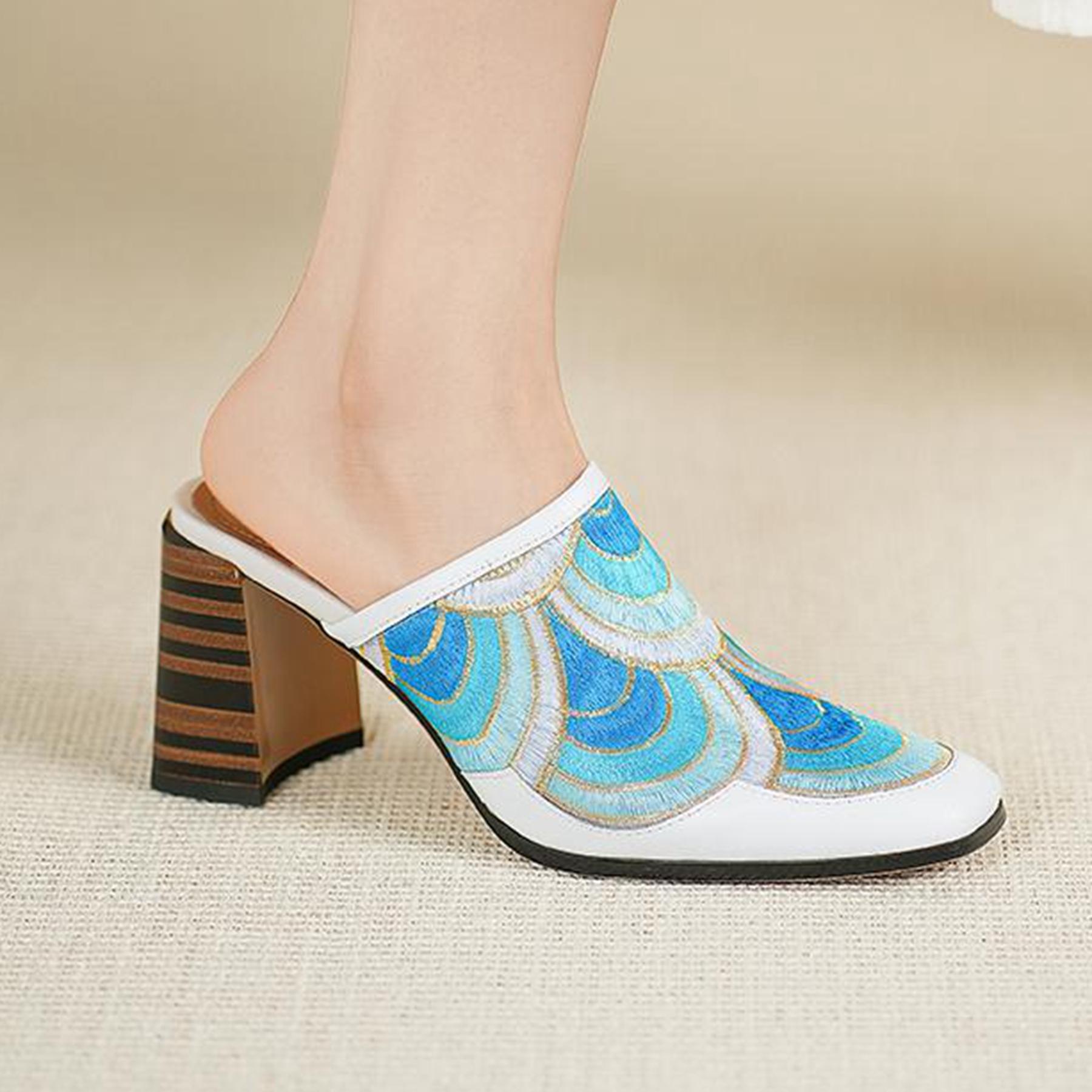 Krazing Pot Mules Cow Skin Spring Summer Size 43 Size 42 Sandals Women High Heels Peacock Pattern Women Round Toe Slip on Pumps 43 синій
Krazing Pot Mules Cow Skin Spring Summer Size 43 Size 42 Sandals Women High Heels Peacock Pattern Women Round Toe Slip on Pumps 43 синій