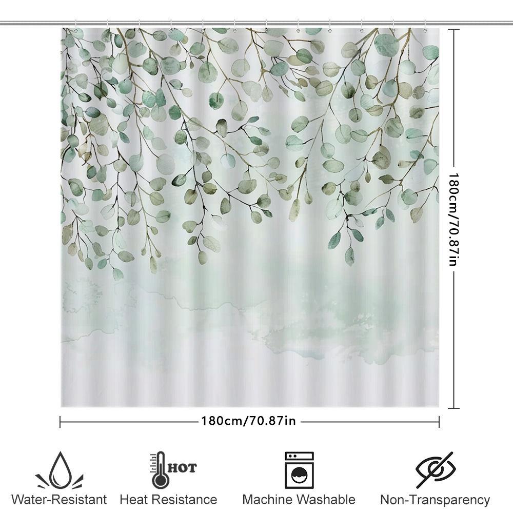 Шторка для душа с рисунком зеленых листьев для ванной — водонепроницаемая и прочная с крючками, устойчивыми к ржавчине, подходит для разделения влажной и сухой зон 90X180cm(35x70in)
Шторка для душа с рисунком зеленых листьев для ванной — водонепроницаемая и прочная с крючками, устойчивыми к ржавчине, подходит для разделения влажной и сухой зон 90X180cm(35x70in)