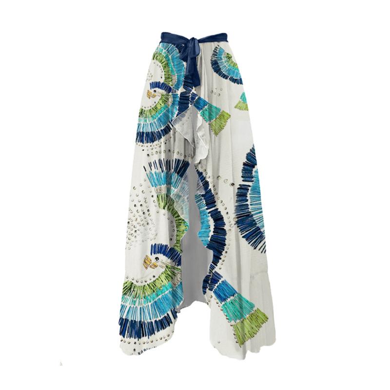 Cross-Border Casual Print Tie-Up Beach Midi Skirt for Women - Vacation Style Extra Large білий
Cross-Border Casual Print Tie-Up Beach Midi Skirt for Women - Vacation Style Extra Large білий