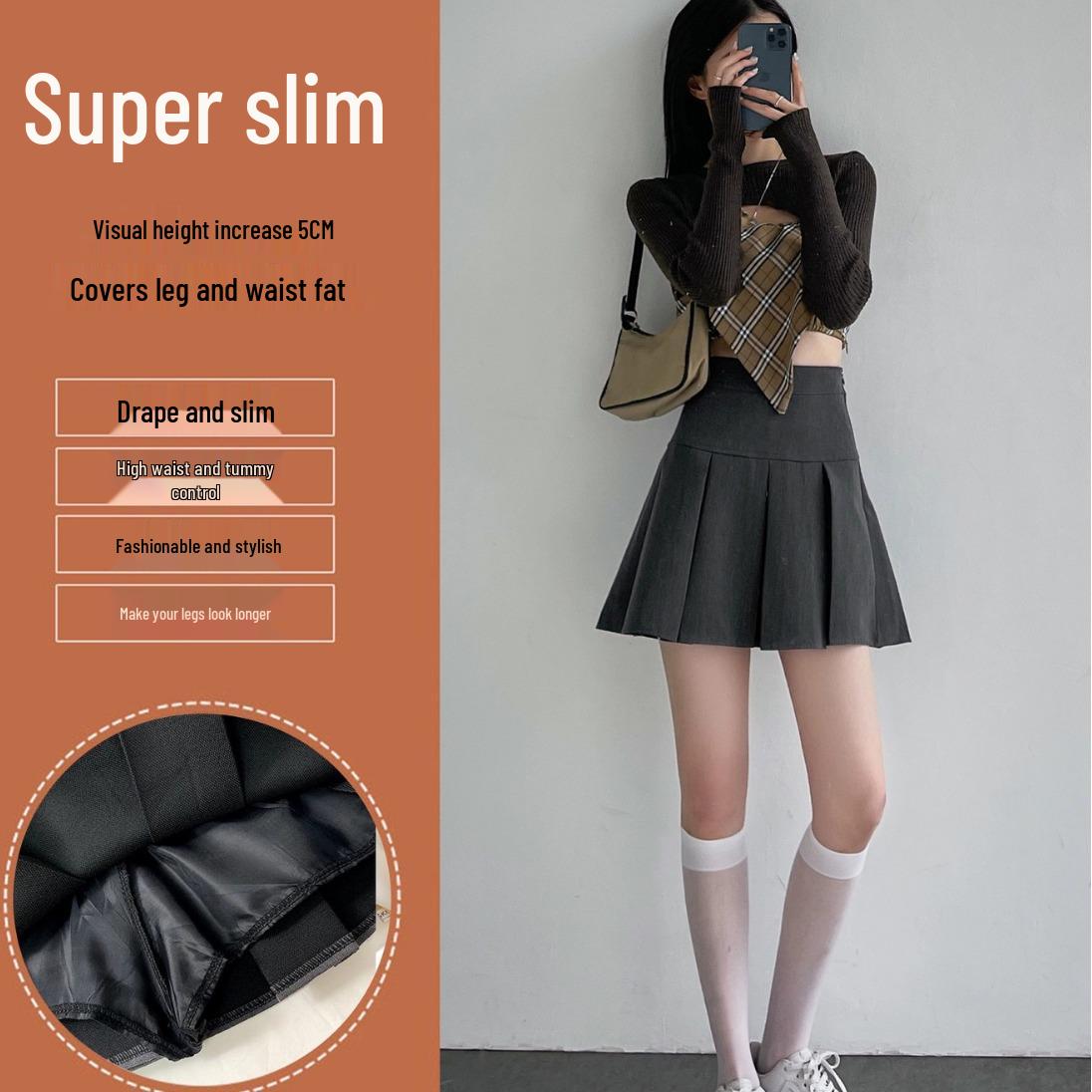 Women s Gray High-Waist Pleated A-Line Skirt - Spring/Autumn 2023, Anti-Exposure, Short, Fluffy Umbrella Style XL чорний
Women s Gray High-Waist Pleated A-Line Skirt - Spring/Autumn 2023, Anti-Exposure, Short, Fluffy Umbrella Style XL чорний