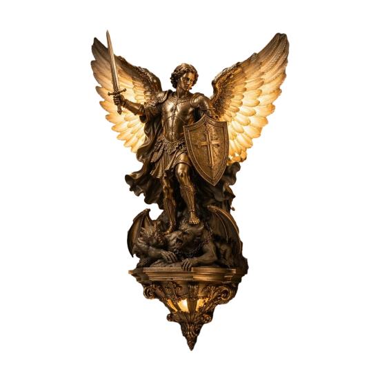 Archangel Michael Wall Lamp Vintage Resin LED Wall Sconce Medieval Gothic Guardian Angel Decorative Wall Art for Bedroom Living Room Hallway A
Archangel Michael Wall Lamp Vintage Resin LED Wall Sconce Medieval Gothic Guardian Angel Decorative Wall Art for Bedroom Living Room Hallway A