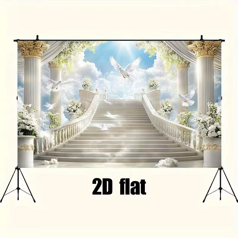 2D Heaven Staircase Dove Backdrop, for Wedding, Baptism & Religious Event Decoration 47.2x31.5inch/120*80cm
2D Heaven Staircase Dove Backdrop, for Wedding, Baptism & Religious Event Decoration 47.2x31.5inch/120*80cm