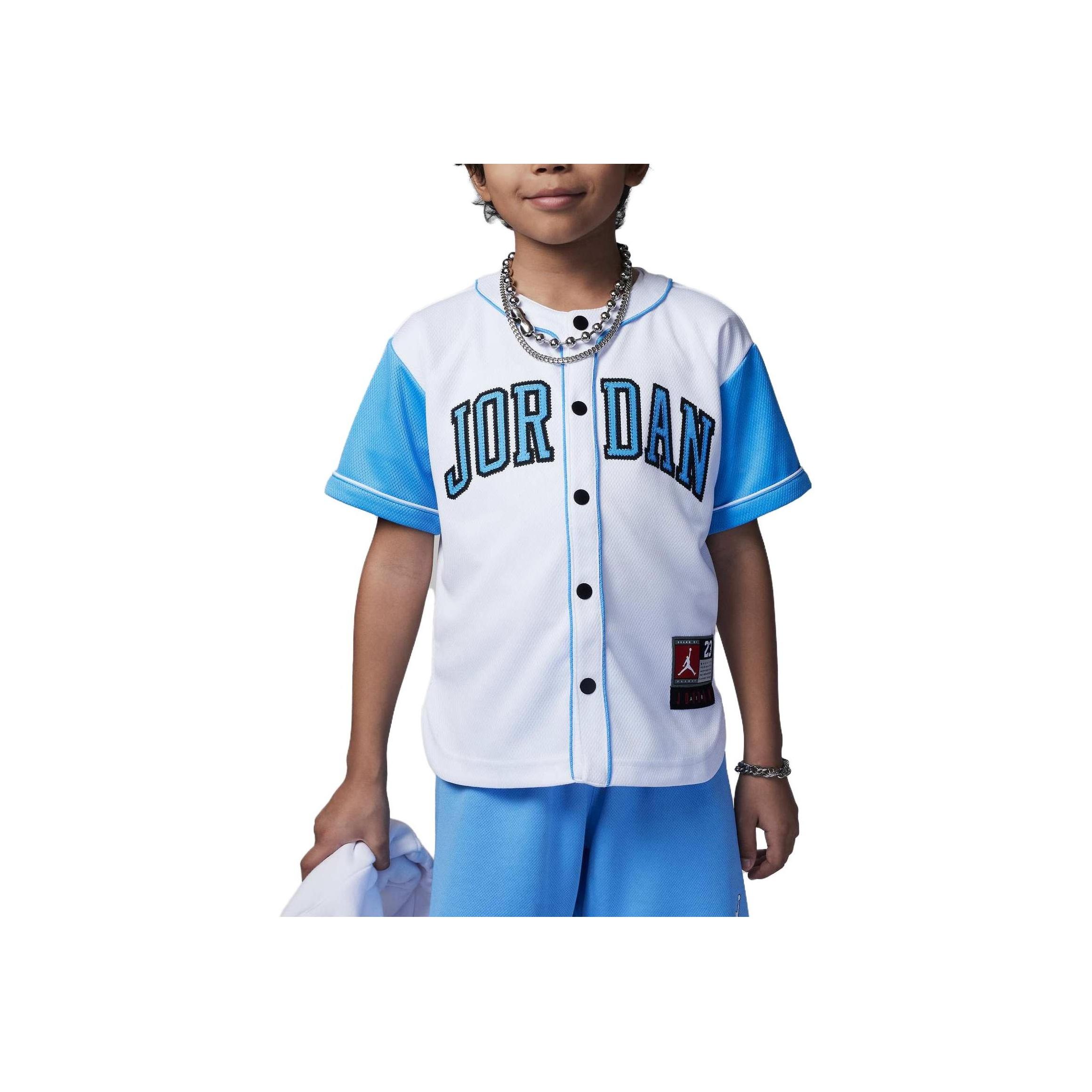 Jordan T-Shirt Kids Letter Logo Number Embroidery Color Block Single Button Short Sleeve Kids Tops White FQ0568-100 L
Jordan T-Shirt Kids Letter Logo Number Embroidery Color Block Single Button Short Sleeve Kids Tops White FQ0568-100 L