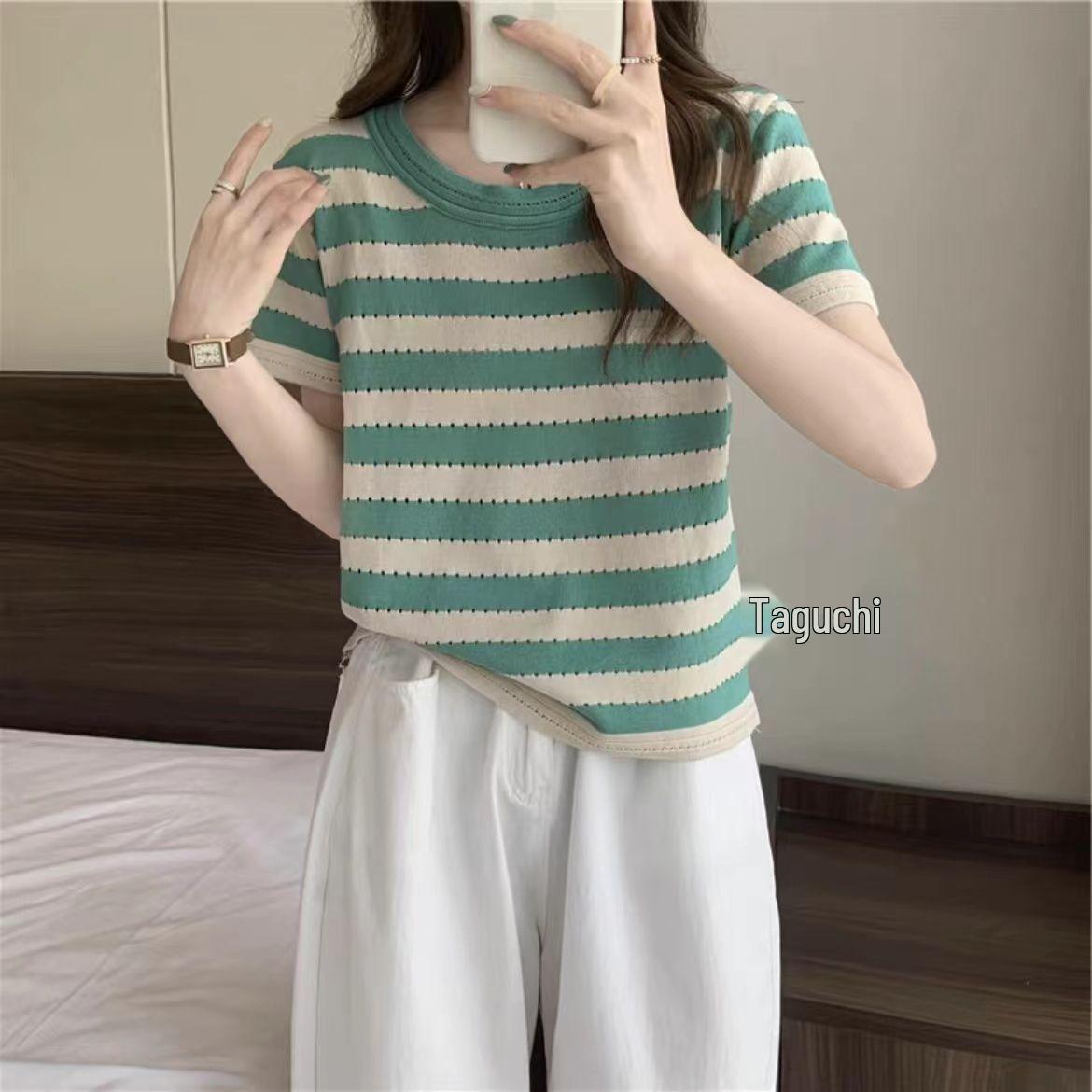 Women s Summer Striped Knit Short Sleeve Hollow-Out T-Shirt, Loose Fit S оранжевый
Women s Summer Striped Knit Short Sleeve Hollow-Out T-Shirt, Loose Fit S оранжевый